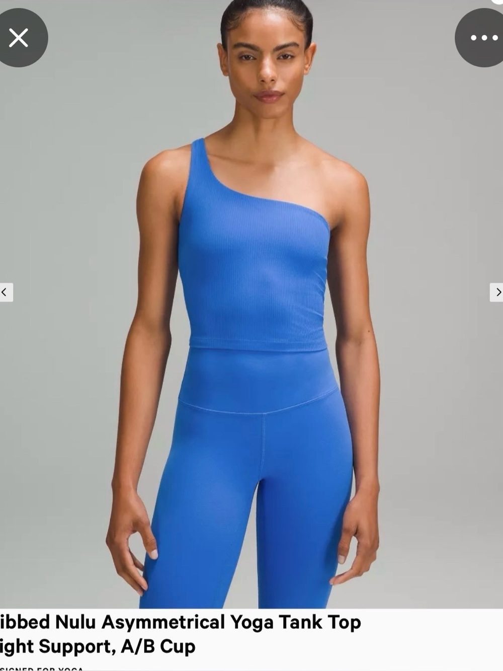 Ribbed Nulu Asymmetrical Yoga Tank Top, Light Support, A/B Cup